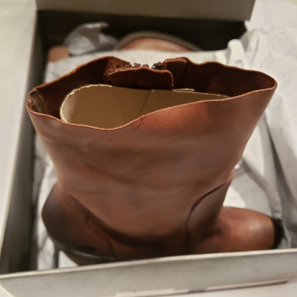 BRUSQUE New GARDA Platform High Ankle Fashion Heeled Boot Leather Brown Black 41 - Picture 12 of 16